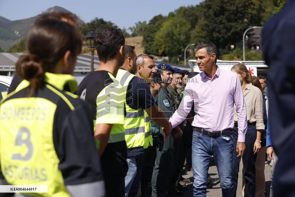 Sanchez Visits Areas Affected by Fires - Spain