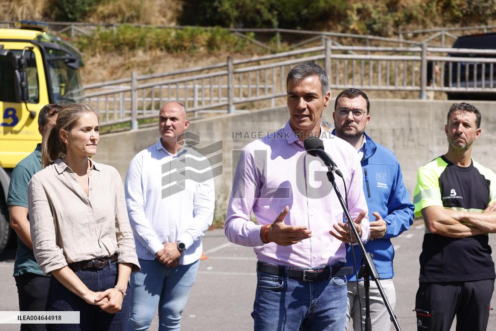 Sanchez Visits Areas Affected by Fires - Spain