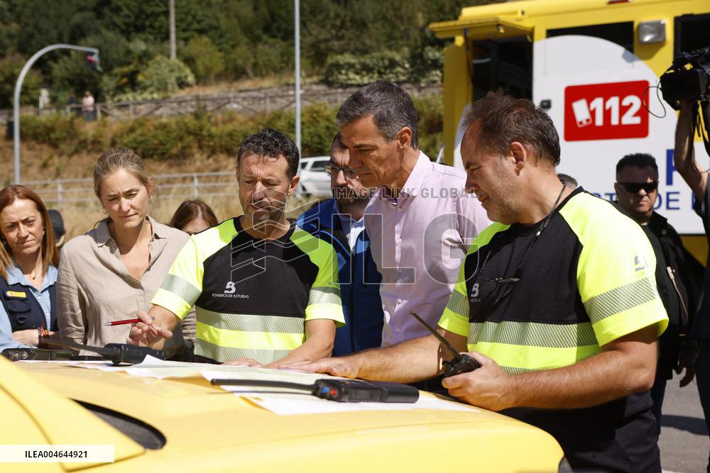 Sanchez Visits Areas Affected by Fires - Spain