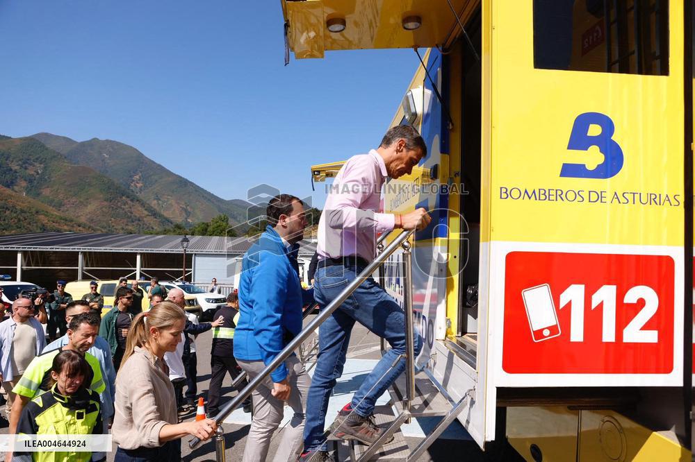 Sanchez Visits Areas Affected by Fires - Spain
