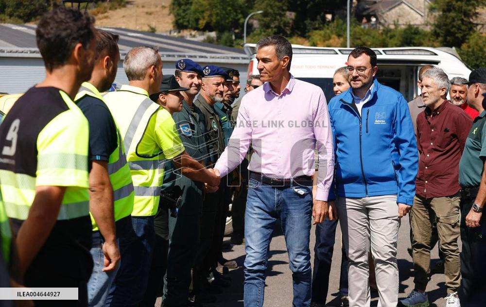 Sanchez Visits Areas Affected by Fires - Spain