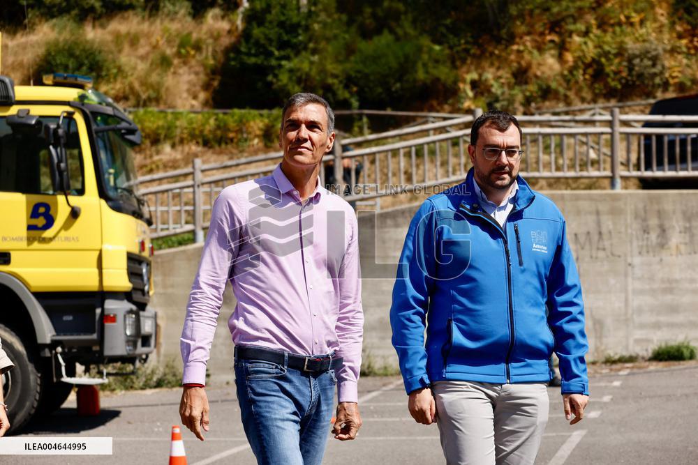 Sanchez Visits Areas Affected by Fires - Spain