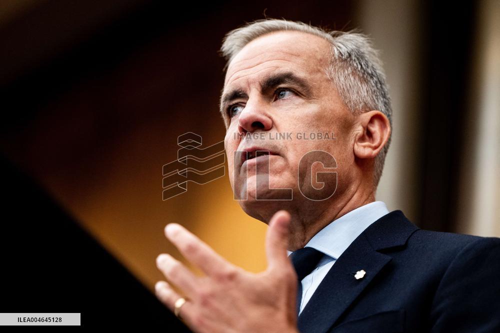 PM Mark Carney During a Press Conference - Ottawa
