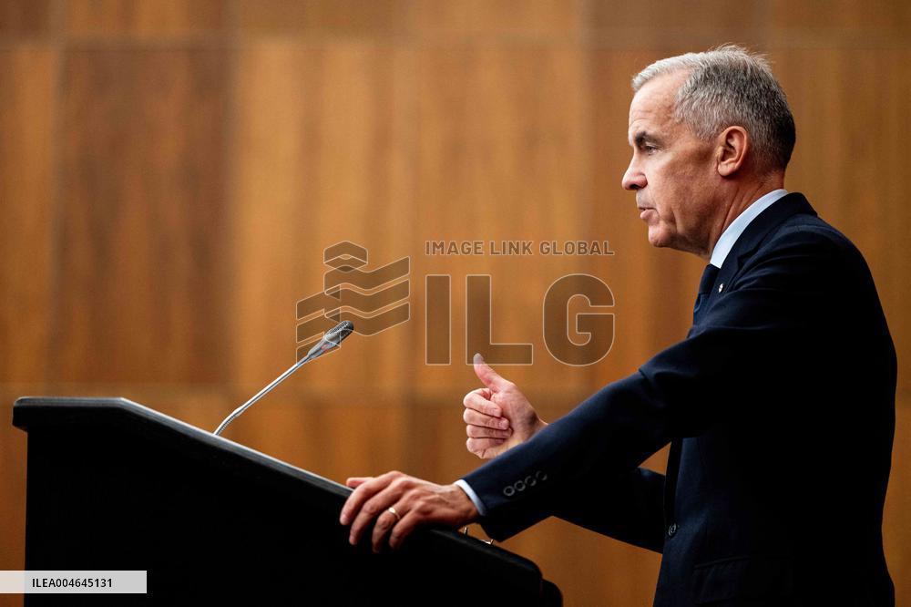 PM Mark Carney During a Press Conference - Ottawa