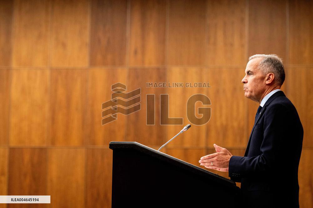 PM Mark Carney During a Press Conference - Ottawa