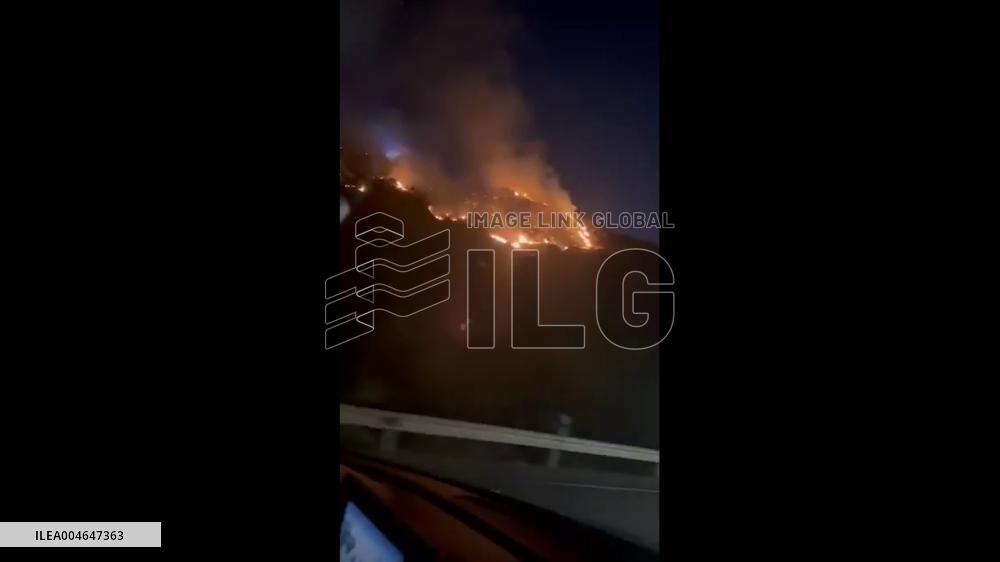 Spain: Forest Fire Breaks Out Near Granada City, Forcing Highway Closure