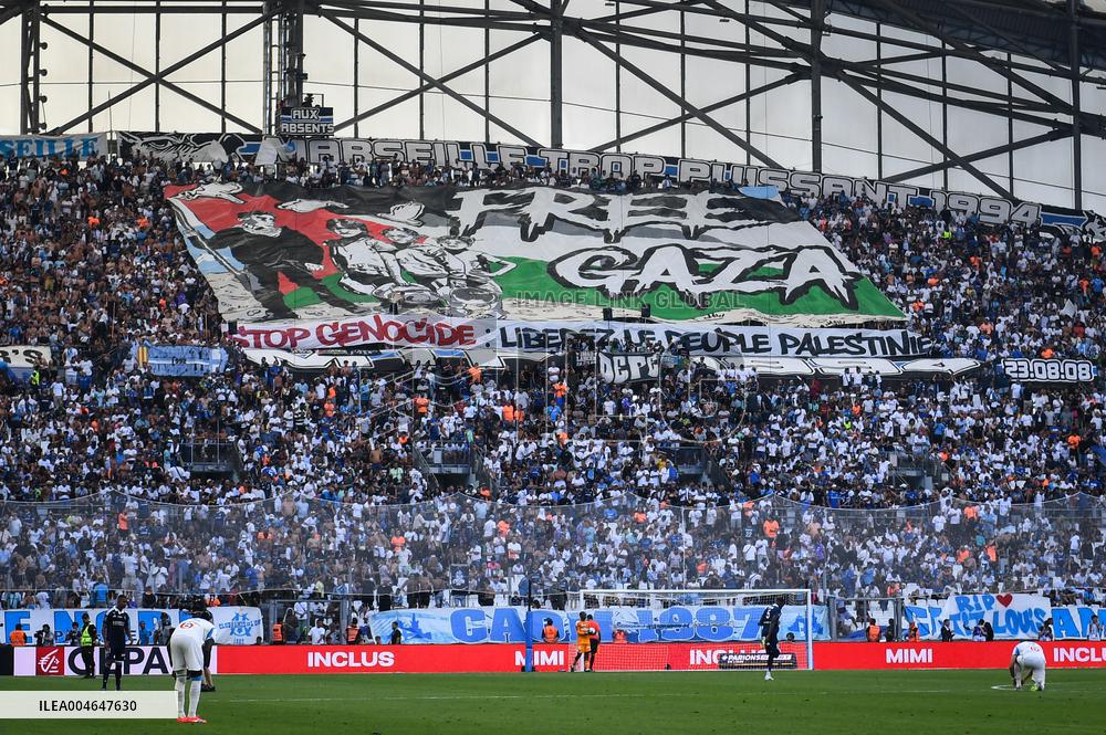 Ligue 1 Olympique de Marseille fans cheer for Gaza - FA