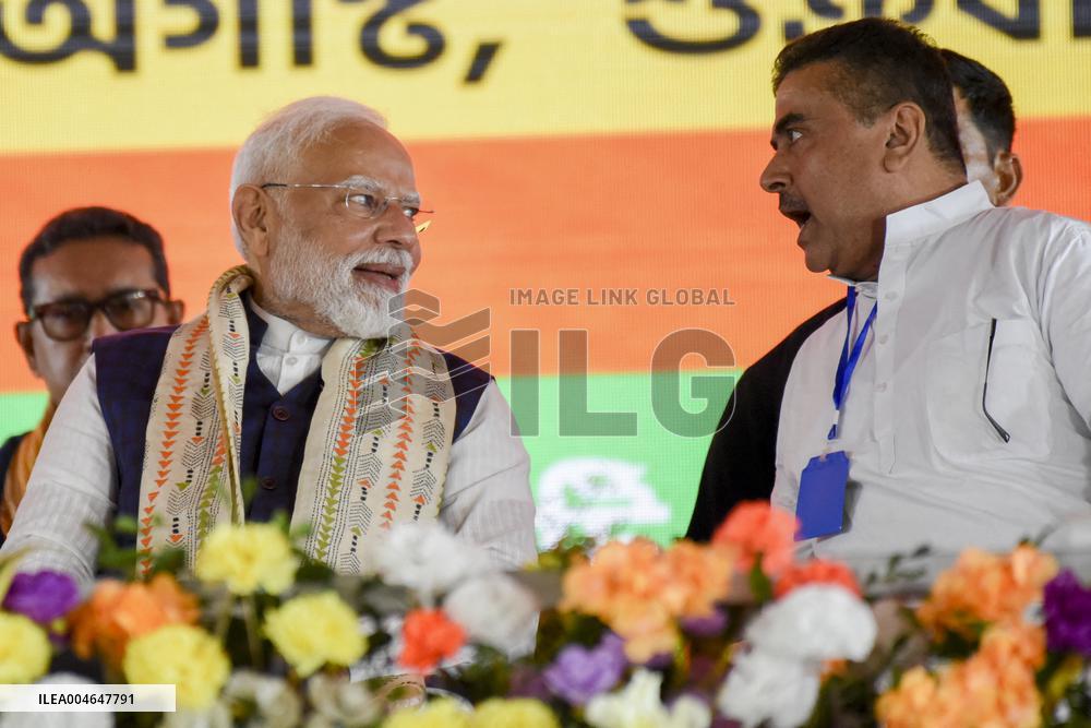 Narendra Modi Holds A Rally To Attack Trinamool Congress - India