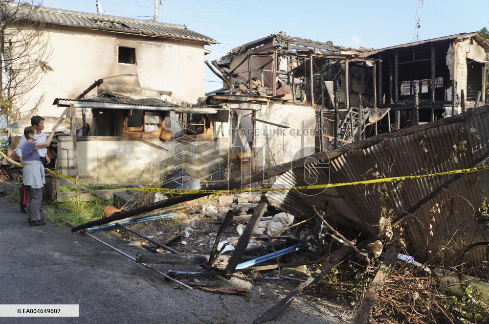 Site of arson attack in ethnic Korean district in western Japan