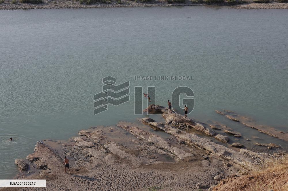 Young Iraqis Swim In The River - Erbil