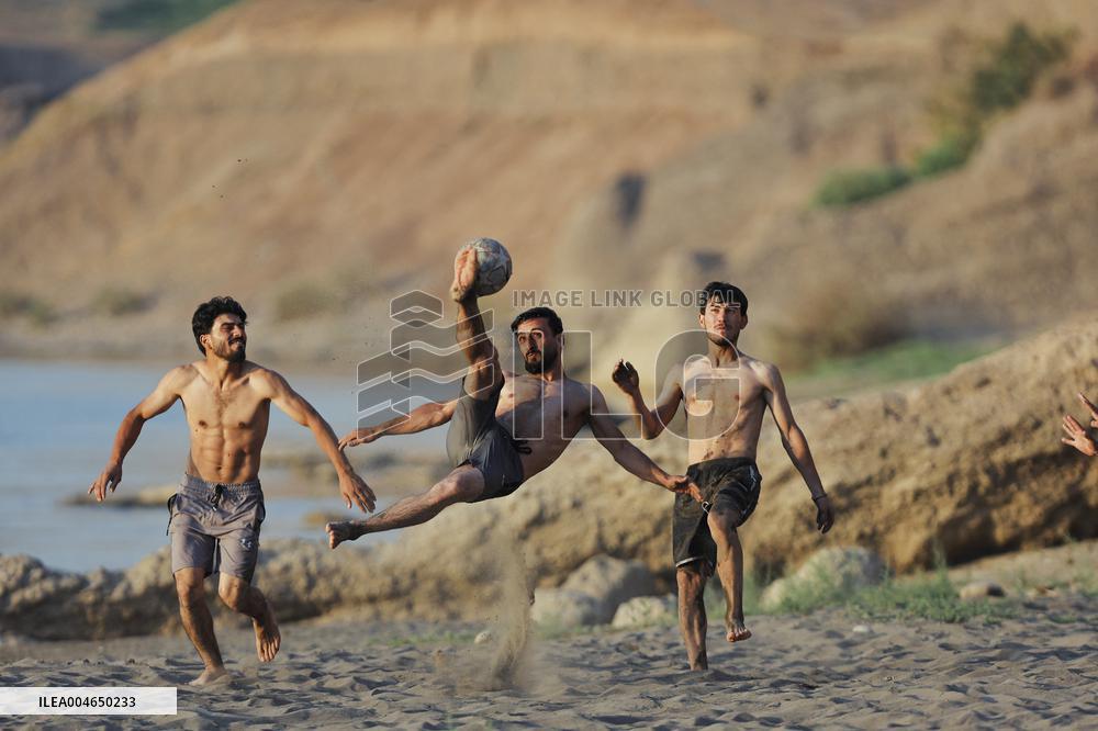 Young Iraqis Swim In The River - Erbil