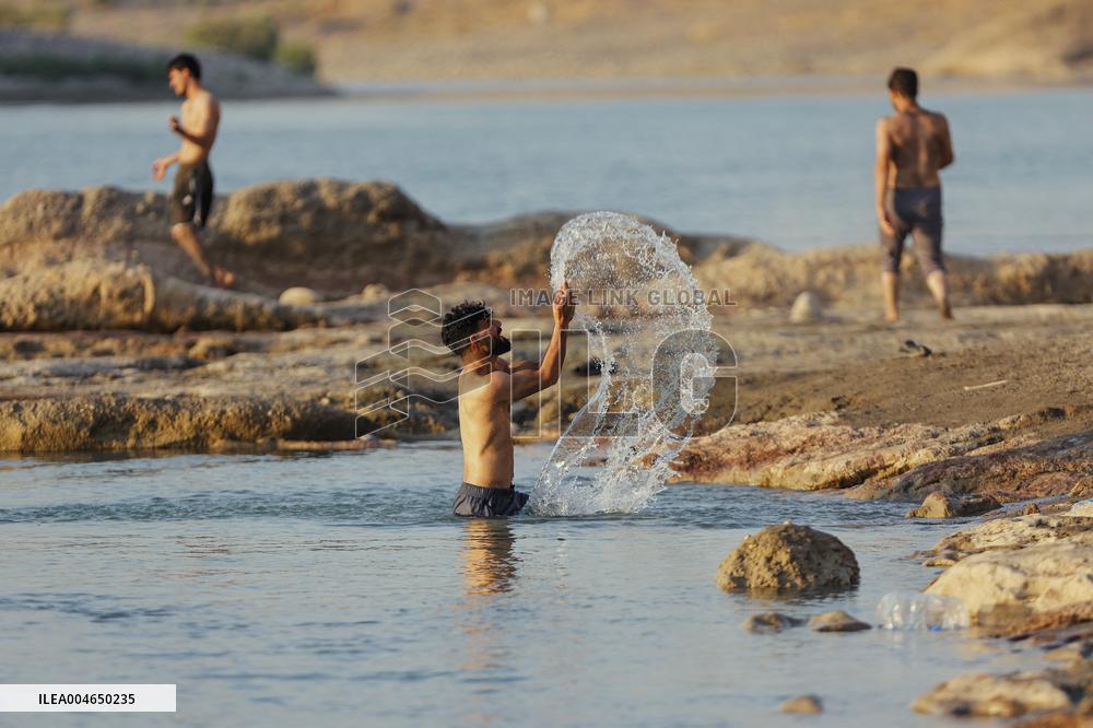 Young Iraqis Swim In The River - Erbil