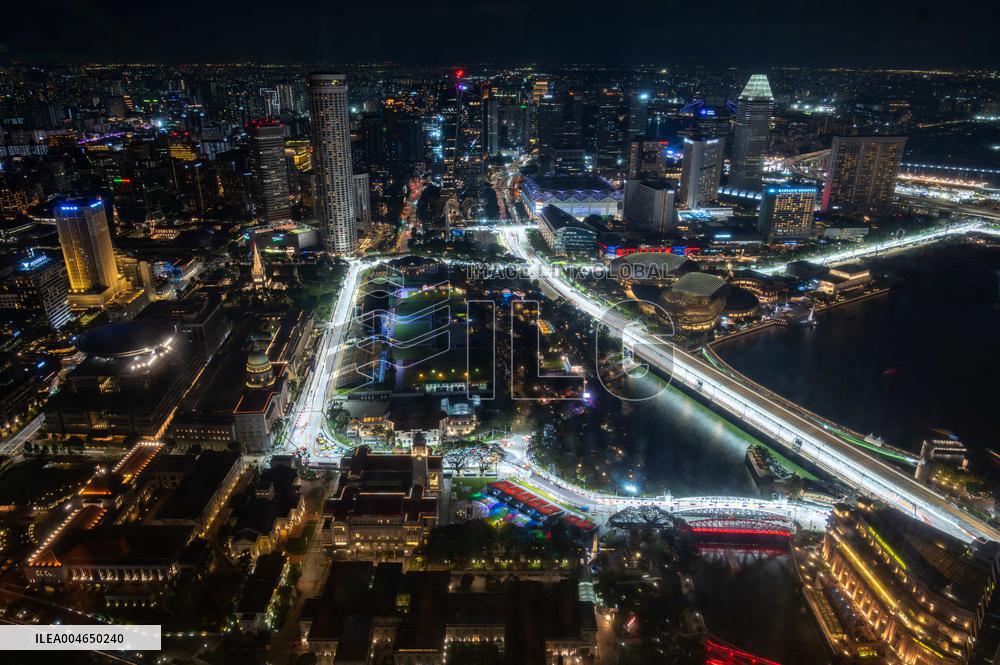 Aerial View of The Marina Bay Street Circuit - Singapore