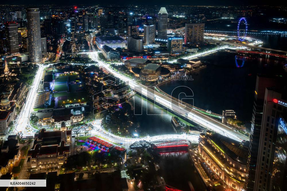 Aerial View of The Marina Bay Street Circuit - Singapore