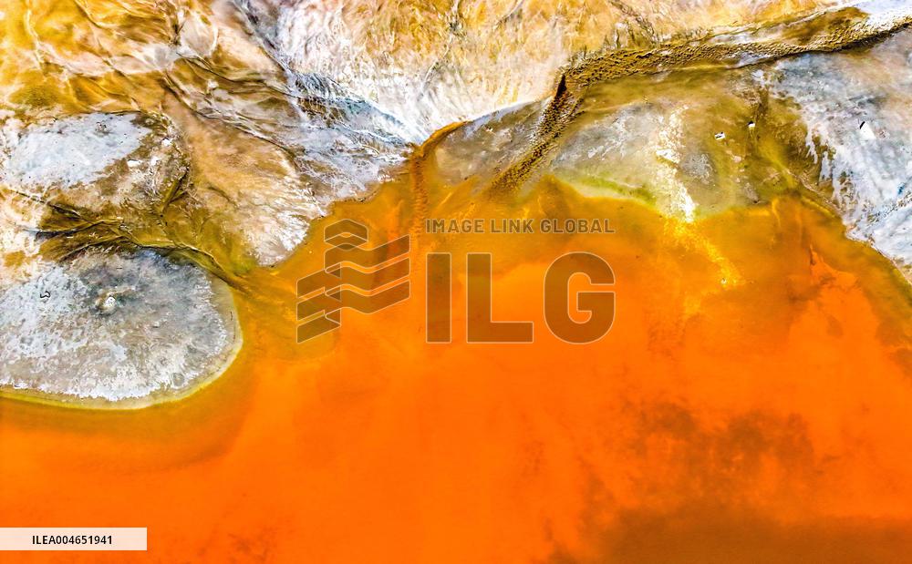 Mangnai Naoer Salt Lake in Ordos