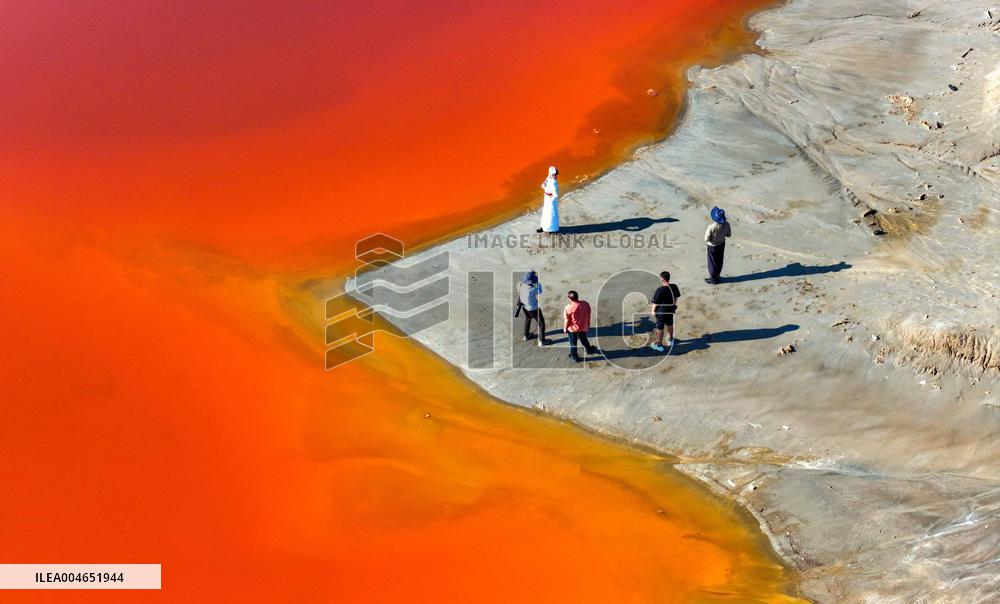 Mangnai Naoer Salt Lake in Ordos