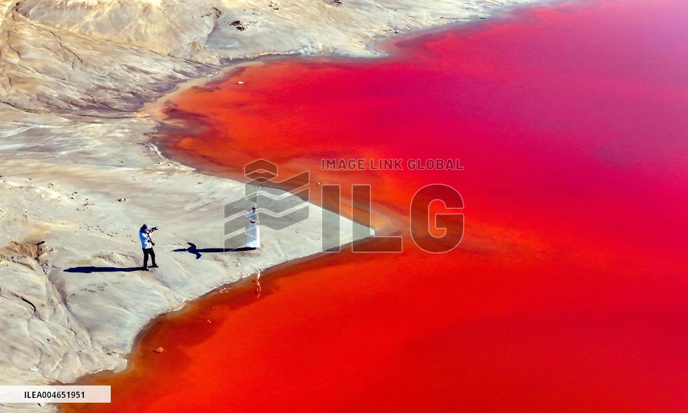 Mangnai Naoer Salt Lake in Ordos