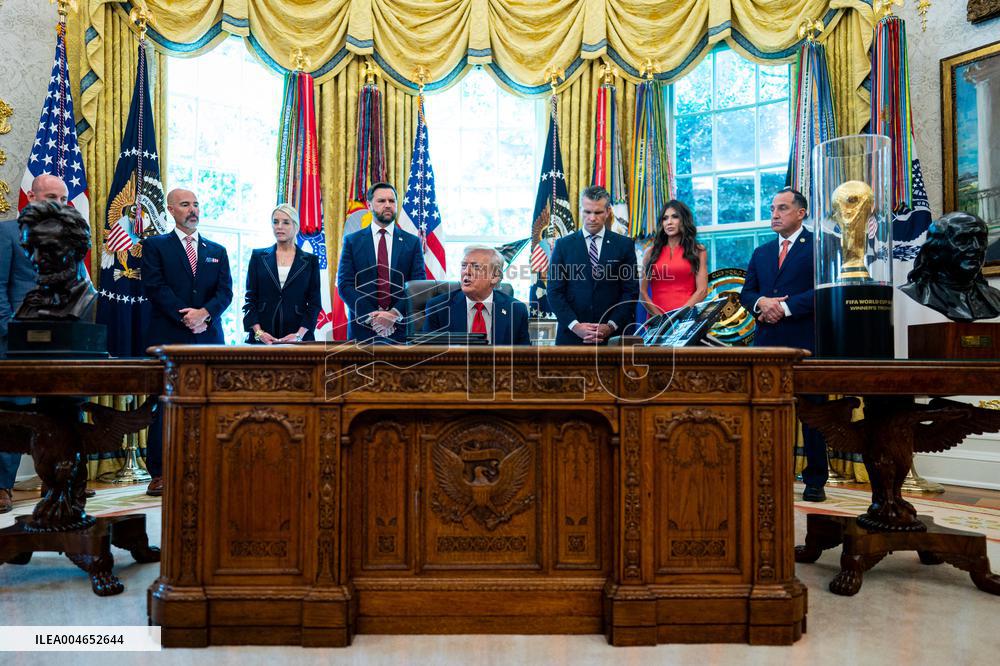 Trump Signs Executive Order In Oval Office - DC