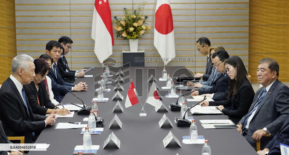 Japan PM Ishiba meets ex-Singapore PM Lee in Tokyo