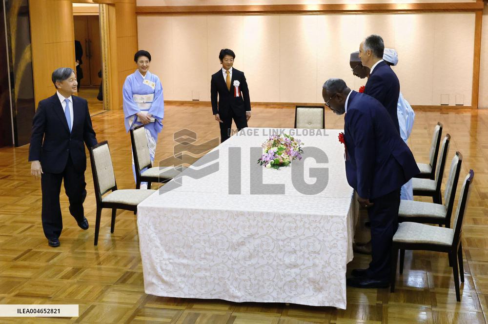 Japanese emperor, empress meet prize recipients