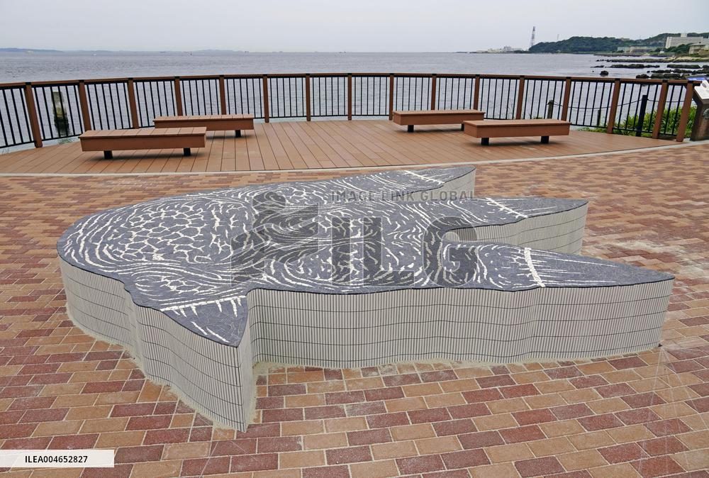 "Godzilla's footprint" monument in Yokosuka, near Tokyo