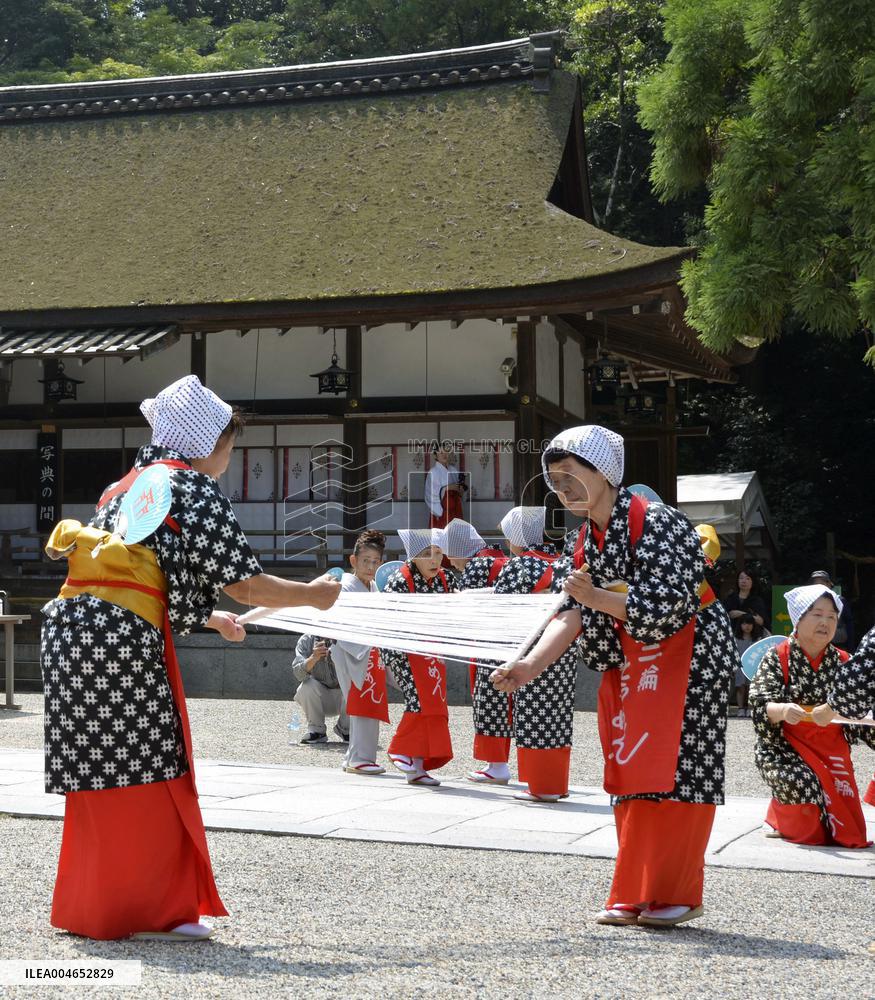Traditional dance for noodle production in Japan