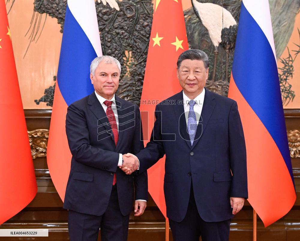 Xi Jinping Meets Russian State Duma Chairman - Beijing