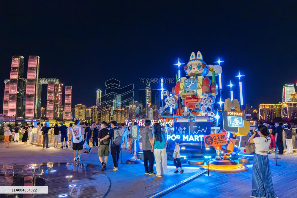 Giant Cyberpunk-style LABUBU