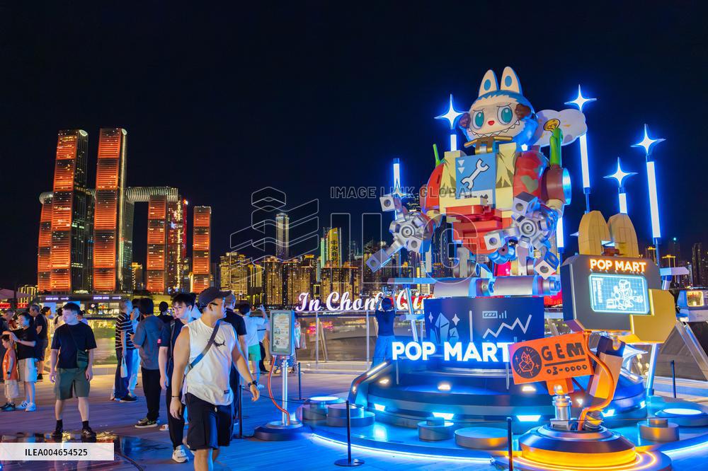 Giant Cyberpunk-style LABUBU