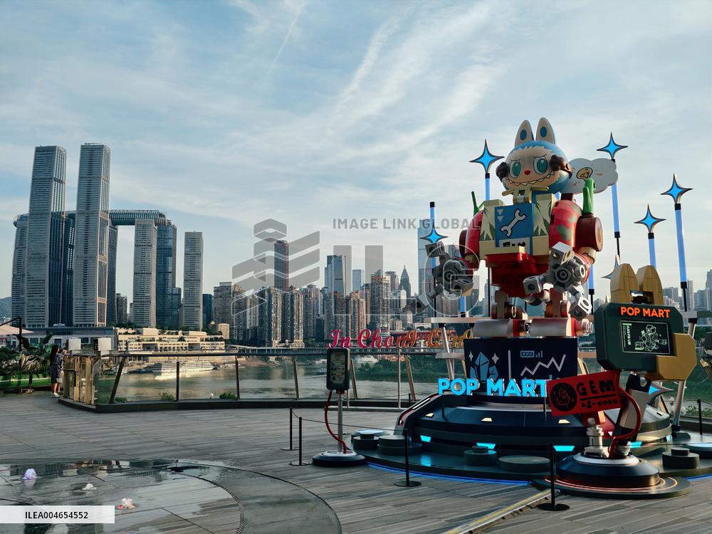 Giant Cyberpunk-style LABUBU