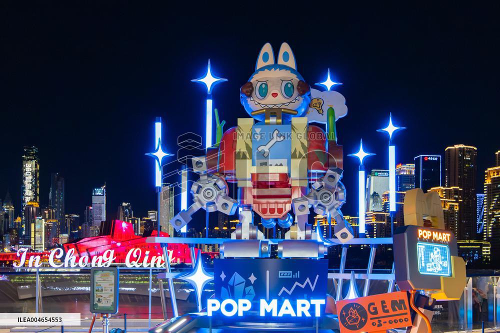 Giant Cyberpunk-style LABUBU