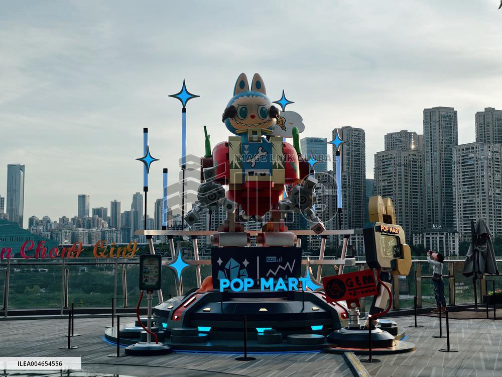 Giant Cyberpunk-style LABUBU