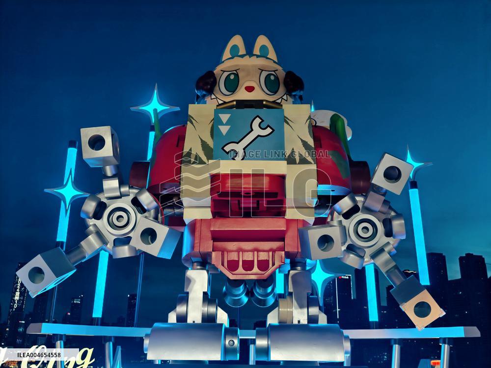 Giant Cyberpunk-style LABUBU