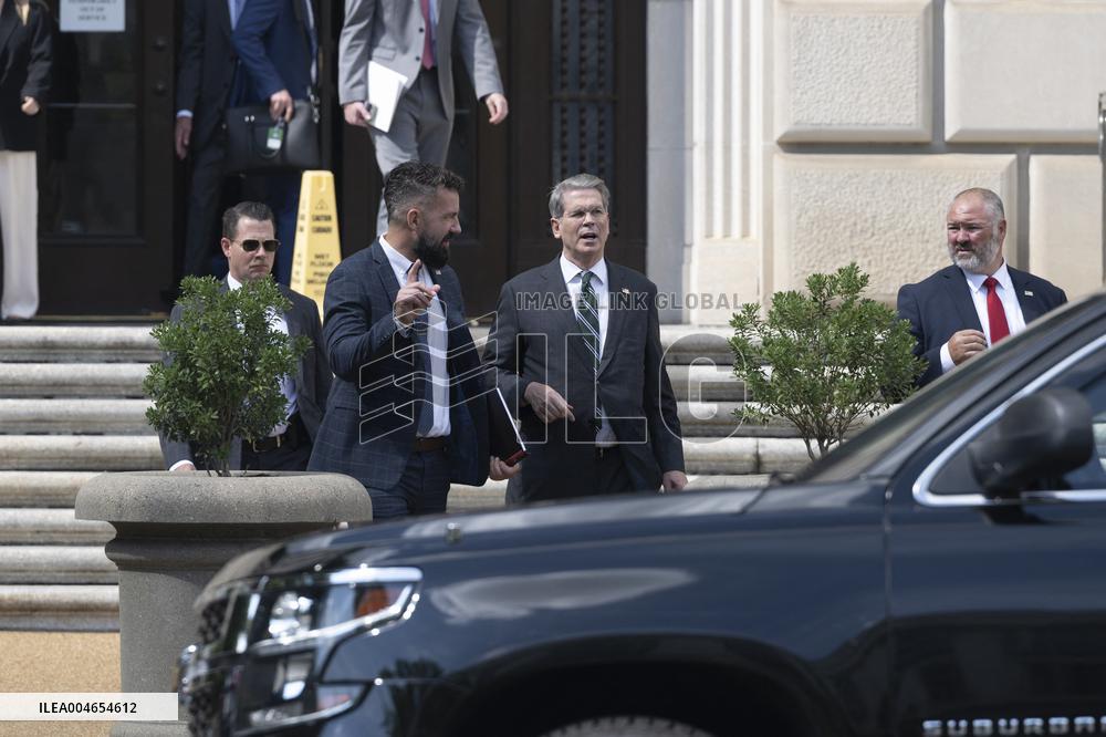 United States Secretary of the Treasury Scott Bessent, Gary Shapley and Joe Ziegler visit the IRS headquarters