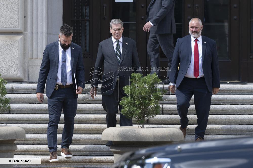 United States Secretary of the Treasury Scott Bessent, Gary Shapley and Joe Ziegler visit the IRS headquarters