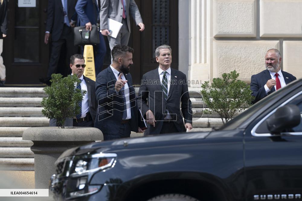 United States Secretary of the Treasury Scott Bessent, Gary Shapley and Joe Ziegler visit the IRS headquarters