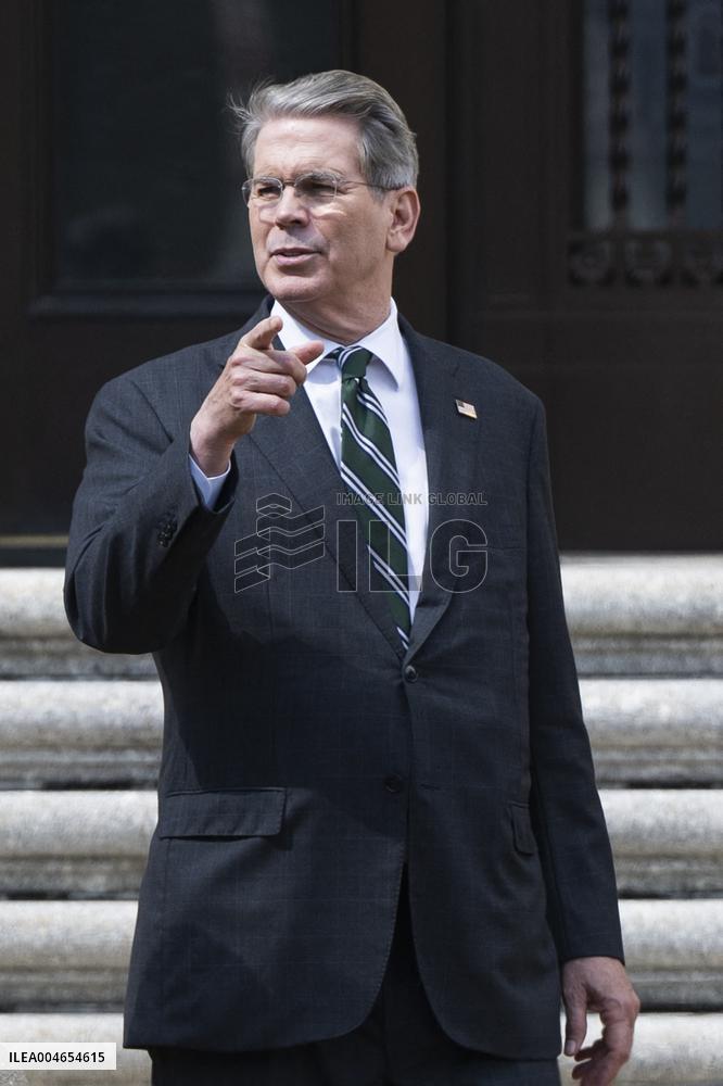 United States Secretary of the Treasury Scott Bessent, Gary Shapley and Joe Ziegler visit the IRS headquarters