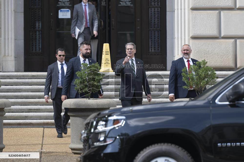 United States Secretary of the Treasury Scott Bessent, Gary Shapley and Joe Ziegler visit the IRS headquarters
