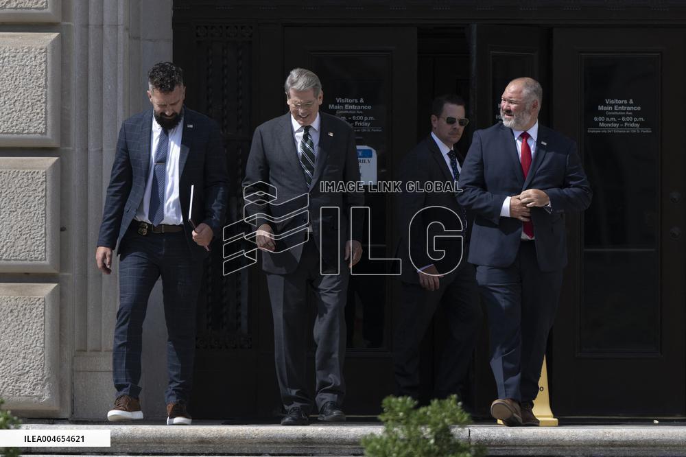 United States Secretary of the Treasury Scott Bessent, Gary Shapley and Joe Ziegler visit the IRS headquarters