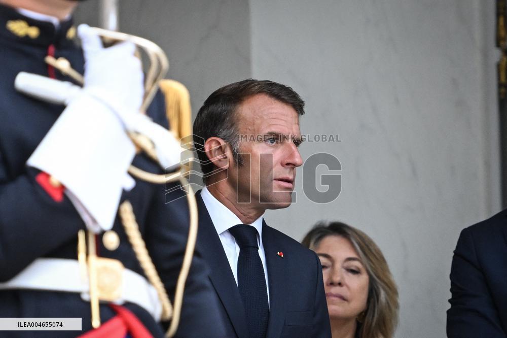 Emmanuel Macron welcomes Bassirou Diomaye Faye at the Elysee FA