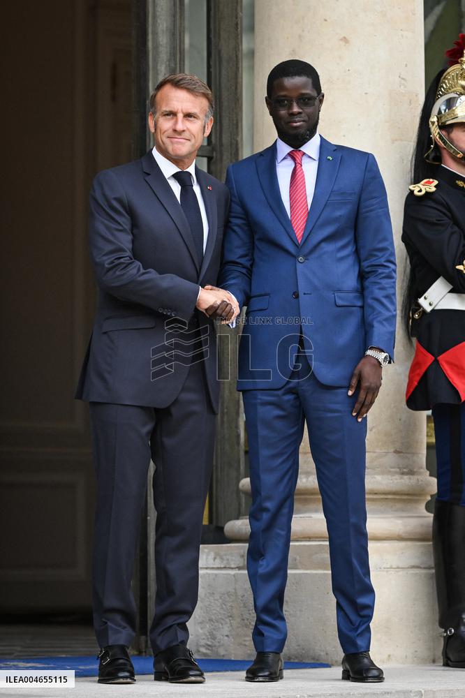 Emmanuel Macron welcomes Bassirou Diomaye Faye at the Elysee FA