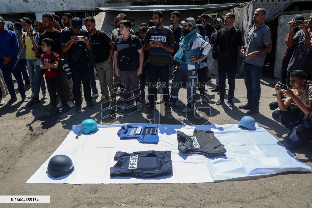 Rally in Solidarity with Journalists Killed by Israeli Strikes - Gaza