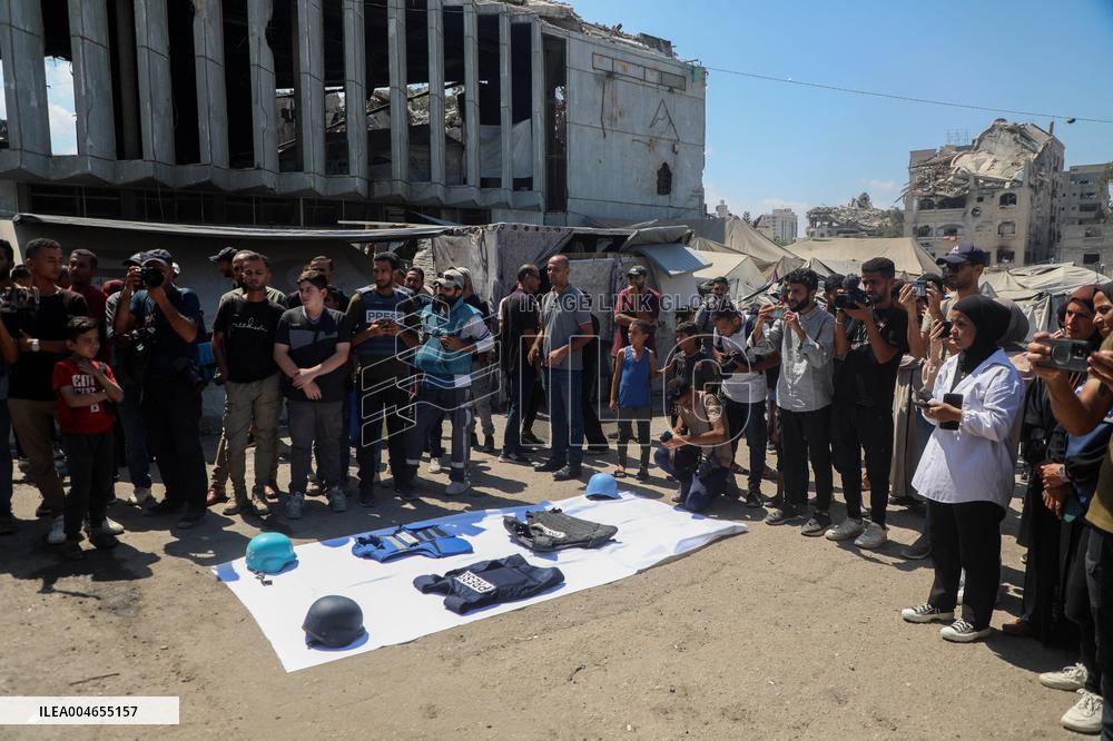 Rally in Solidarity with Journalists Killed by Israeli Strikes - Gaza