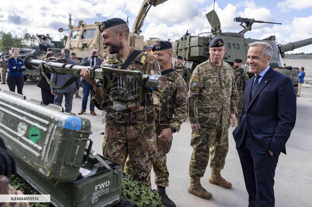 PM Mark Carney Visits Adazi Military Base - Latvia