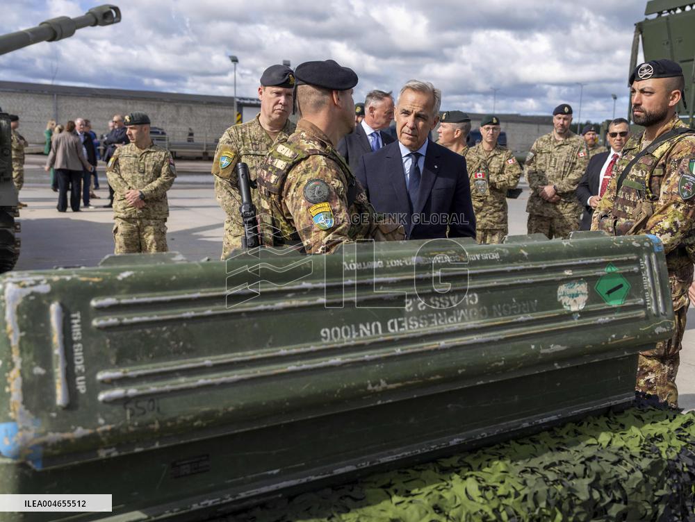 PM Mark Carney Visits Adazi Military Base - Latvia