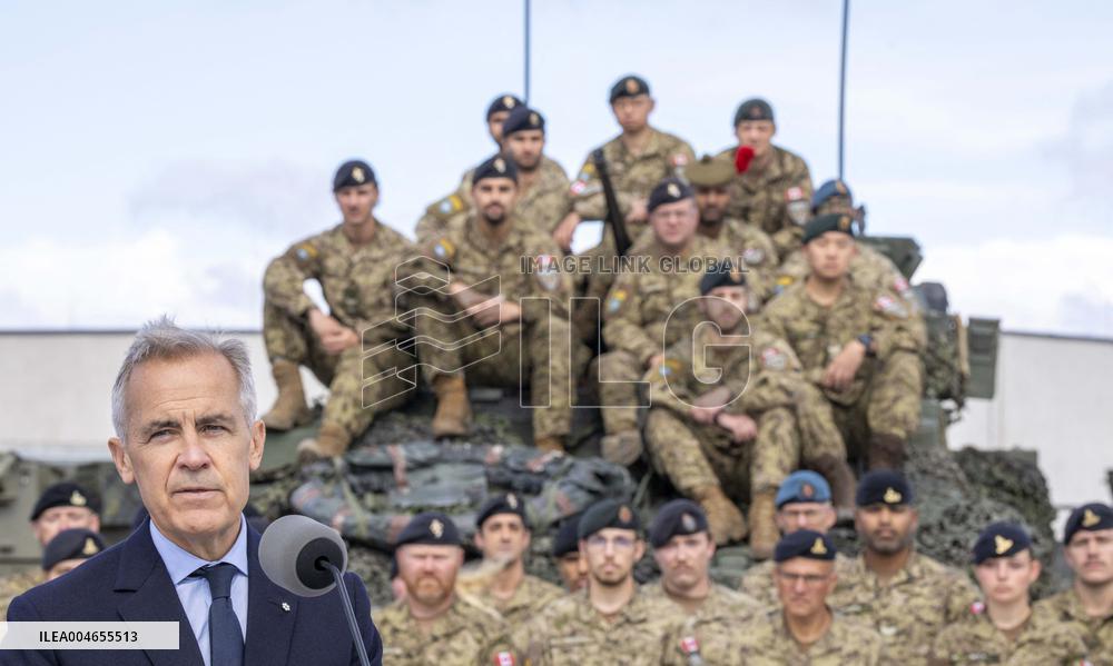PM Mark Carney Visits Adazi Military Base - Latvia