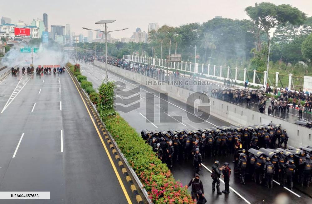 Protest against parliament members in Indonesia