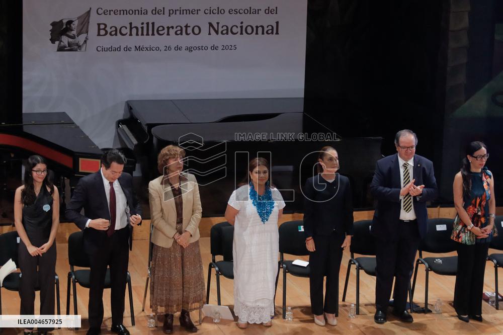 Mexican President Claudia Sheinbaum at Inaugural Ceremony for the New National Baccalaureate - Mexico