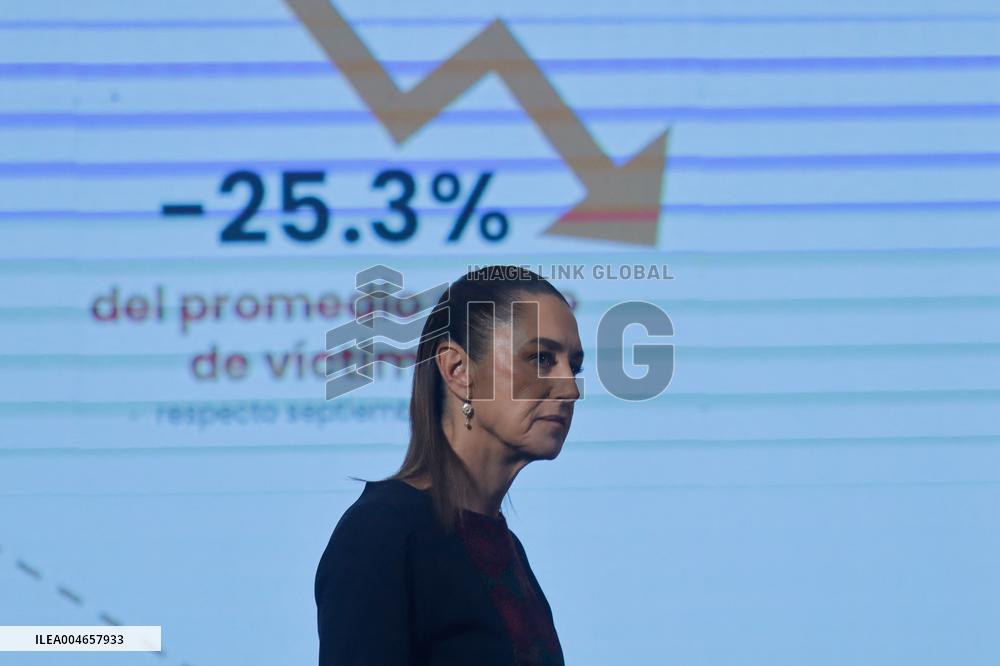 Mexican President Claudia Sheinbaum Holds Briefing Conference - Mexico