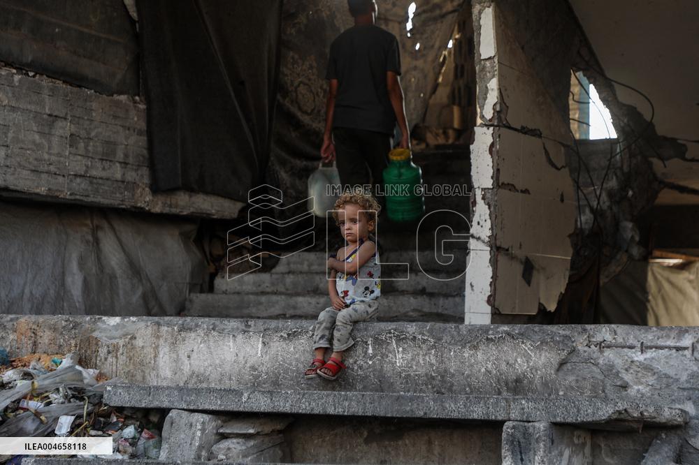 Displaced Children At Gaza City Shelter